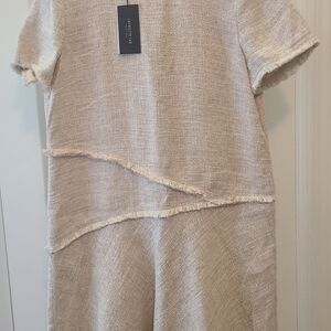 Lafayette 148 New York Cream Textured Dress
